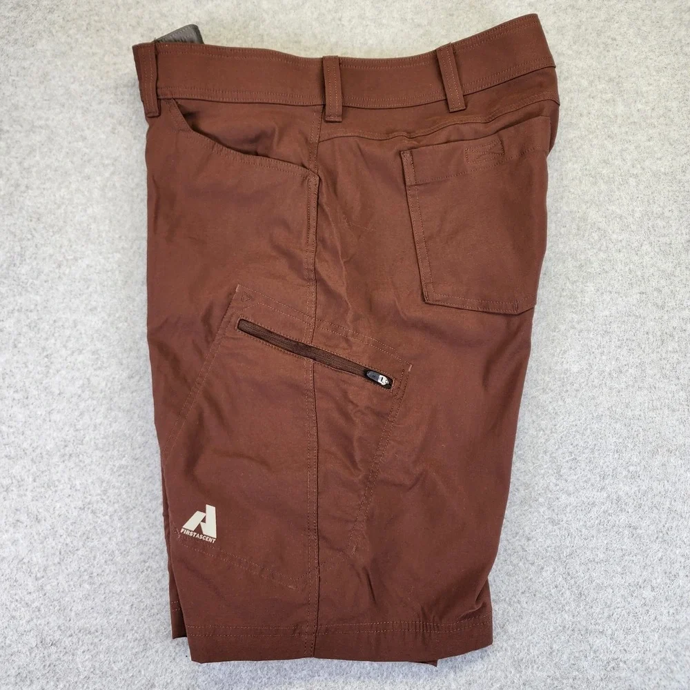Eddie Bauer First Ascent Guide Pro Shorts Men's 36 Burnt Brown Nylon Outdoor